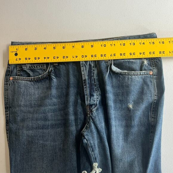 We The Free Jeans Womens Size 27 Mid Rise Distressed With Raw Hem Button Fly - Picture 3 of 10